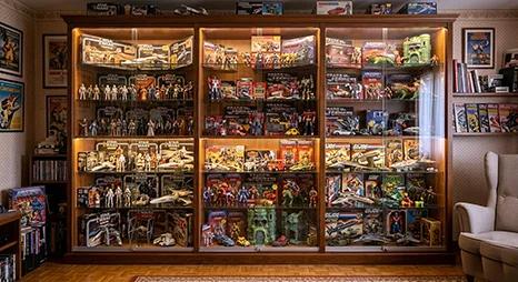 video showcasing a collection of cards and figurines