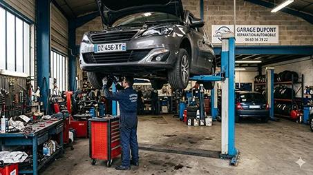 automotive workshop presenting repairs and advice through video